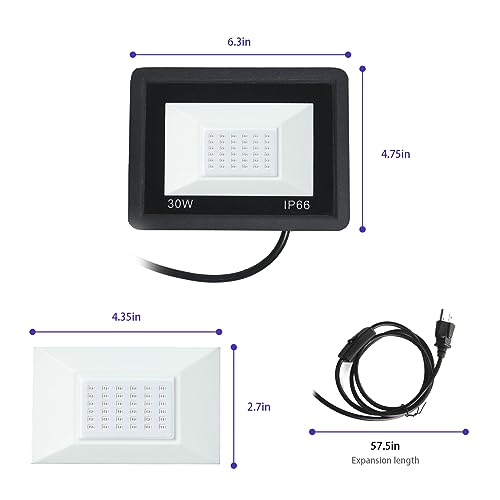 UV Light for Resin Curing 3D 30W Printer Curing Lamp Kit for SLA/DLP/LCD 3D Printing 395-405nm Efficient IP66 Waterproof Flood Light with 36pcs Black coospider-repta