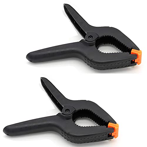 ONDY 2 Pack Of 9” Large Spring Clamps Heavy Duty Nylon Muslin Woodworking Clamps Photo Studio Backdrops Backgrounds Clamps Set, the Jaws Have a ONDY