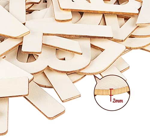 3" Wooden Letters - 78 Pcs Wood Alphabet Letters for Crafts Wood Letters Sign Decoration Unfinished Wood Letters for Letter Board/Wall ilauke
