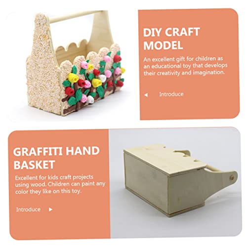 Kisangel 9 pcs Small Blank Basket Food Storage Basket Unfinished Hand Basket Kids Crafts Toys Mini Flower Basket Kids Painting Toy Flower Planter Kisangel