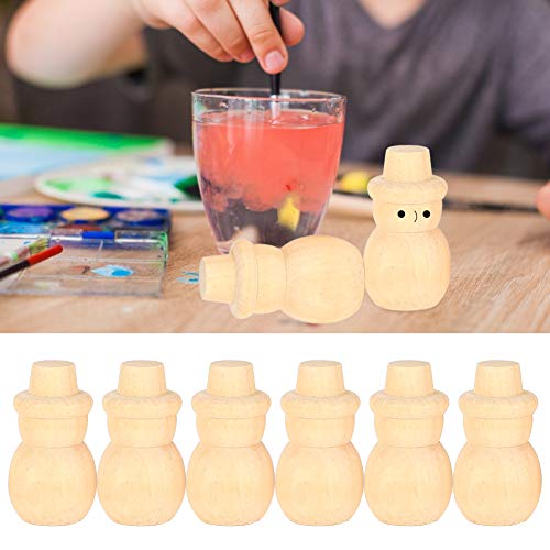 30Pcs Unfinished Wood Peg Dolls, Snowman Wooden Tiny Doll Wood Snowman Figures Wooden Peg People for Craft Art Projects and Decoration HERCHR