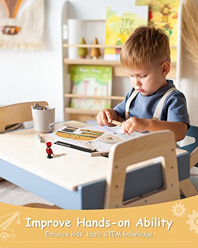 SainSmart Jr. Woodworking Building Kit, 2-in-1 Kids STEM Projects Set, DIY Wood Crafts Assembly Toys with Different Combinations for Boys and Girls SainSmart Jr.