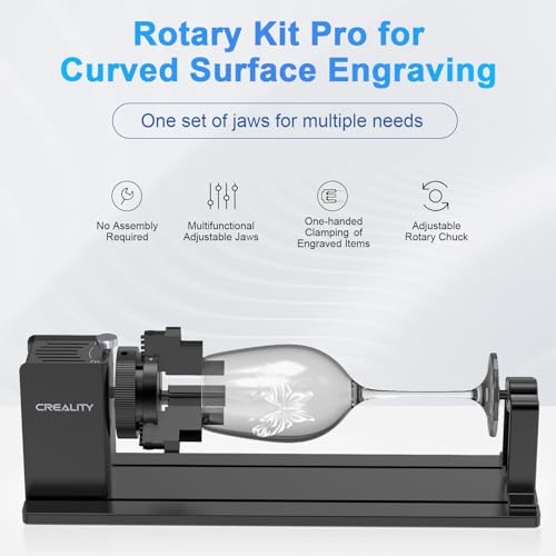 Creality Laser Rotary Roller, Y-axis Rotary Chuck for Most Laser Engravers, Rotary Kit Pro with 3 in 1 Jaw and Module Suitable for Engraving Creality