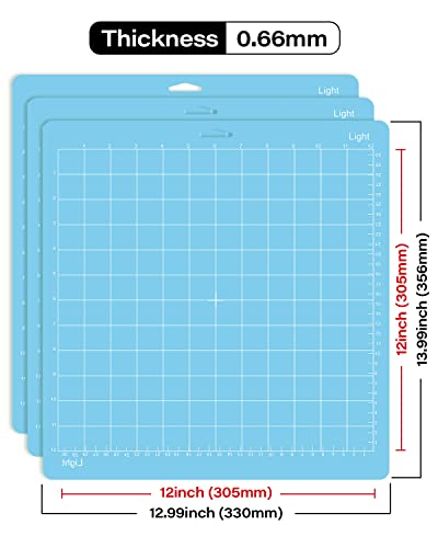 Gwybkq Cutting Mat for Cricut Maker 3/Maker/Explore 3/Air 2/Air/One 12 Pack 12x12 Adhesive Sticky Light Cut Mats Replacement Accessories Quilting Gwybkq