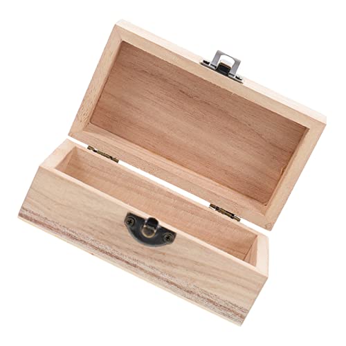 ARTIBETTER 4pcs Box wooden box craft storage unfinished wood crates book shelf decor retro jewelry case desk topper jewelry organizer tray tabletop ARTIBETTER