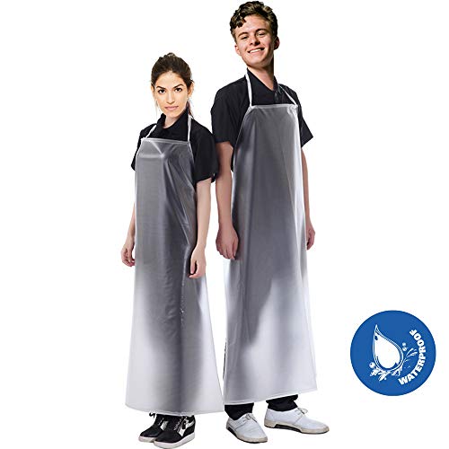 Waterproof Plastic Apron Transparent PVC, Keeps You Clean and Dry When Dishes Washing Kitchen Cooking Lab Work Butcher Dog Grooming Cleaning Fish Younber