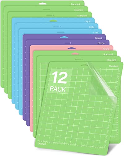 Gwybkq Cutting Mat for Cricut Maker 3/Maker/Explore 3/Air 2/Air/One 12 Pack 12x12 Variety Grip Sticky Pad Replacement Accessories for Silhouette