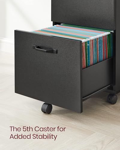 VASAGLE 2-Drawer File Cabinet, Filing Cabinet for Home Office, Small Rolling File Cabinet, Printer Stand, for A4, Letter-Size Files, Hanging File VASAGLE