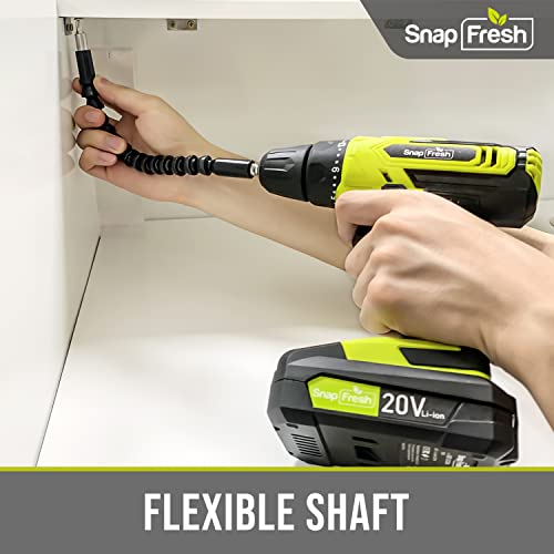 SnapFresh Cordless Drill - 20V Cordless Drill with Battery and Charger, Power Drill Set with 2 Variable Speed, 21+1 Torque Setting, Lightweight, LED, SnapFresh