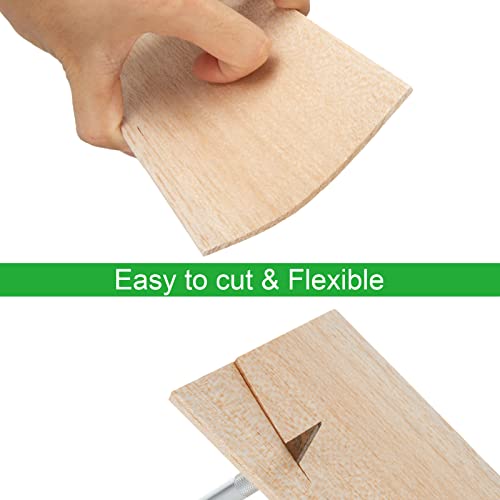 20 Pieces Balsa Wood Sheets 1/8 Inch Thick 12 x 4 Inch Unfinished Wooden Board for Craft Hobby Model Making Models of House Airplane Ship Boat DIY ACXFOND