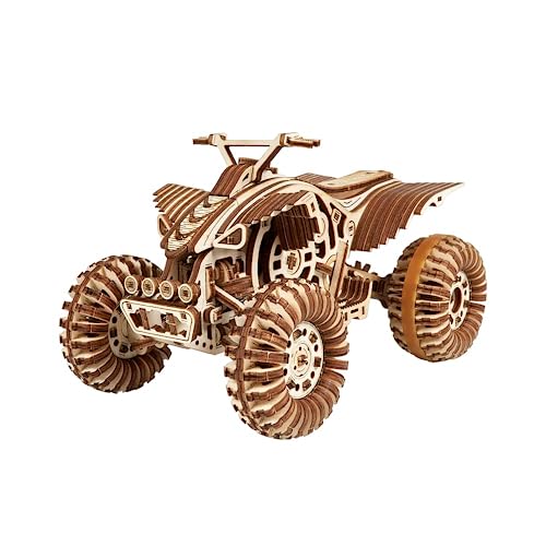 Wood Trick Quad Bike 3D Wooden Puzzles for Adults and Kids to Build - Rides up to 30 ft - Wooden Model Car Kits to Build for Adults - Model Kits for Wood Trick