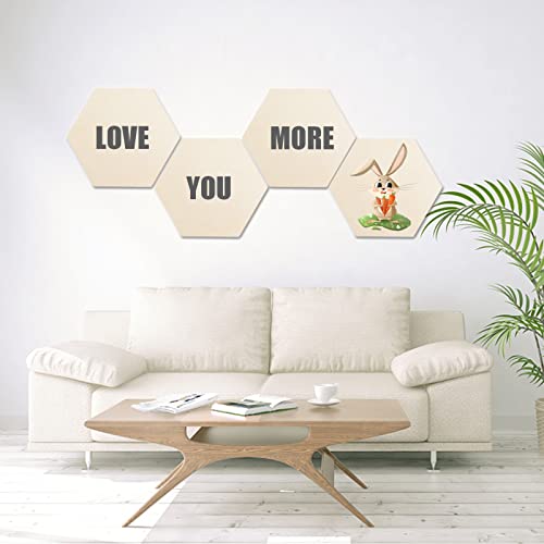 6 Pack Unfinished Wooden Hexagon Cutouts 12 x 10.2 Inch Wooden Hexagon Blanks Slices Natural Wood Hexagon Shape Plaque Board for DIY Crafts Painting AWIZOM