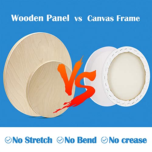 Unfinished Round Birch Wood Canvas Panels Kit, Falling in Art 4 Pack of 2 Sizes 8' and 12' Studio 3/4’’ Deep Cradle Boards for Pouring Art, Crafts, Falling in Art