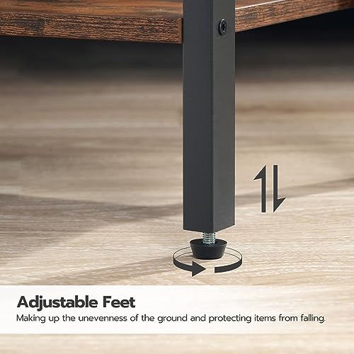 HOOBRO Rustic Industrial 3-Tier Bookshelf and Storage Rack with Metal Frame HOOBRO