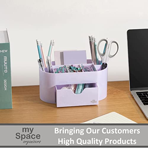 My Space Organizers Lavender Desk Organizer for Office Supplies and Desk Accessories - Pen Holder Desktop Organization for Room College Dorm Home My Space Organizers