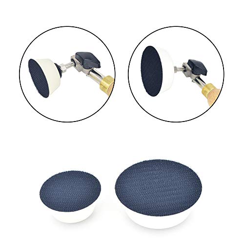 Bowl Sander, Sanding Tool for Woodworking, With 2 Inch and 3inch Hook and Loop Sanding PU Pad and 11.8 Inch Long Hardwood Handle, Total 100 Pcs XQ_PJDX