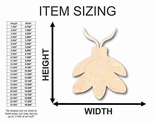Unfinished Wood Firefly Shape -Insect - Animal - Wildlife - Craft - up to 24" DIY 8" / 1/4" 24 Hour Crafts
