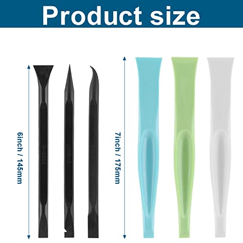 6 Pieces Non-Scratch Plastic Scraper Tool, Carbon Fiber Plastic Cleaning Scraper Tool Stiff Multipurpose Label Scraper for Remove Stickers, Oil Litoexpe