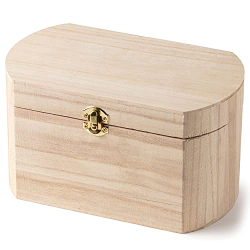 9.5” Unfinished Wooden Oval Box by Make Market - Ready-to-Decorate Wood Box for Trinkets, Coins, Jewlery, Valuables - Bulk 6 Pack Make Market