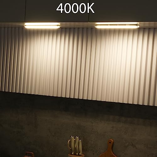 Litever Plug-in Under Cabinet Lighting Kit with Adapter, Dimmer, 2 pcs 12 Inch USB LED Light Strips. Dimmable Linkable for Kitchen Counter, Litever