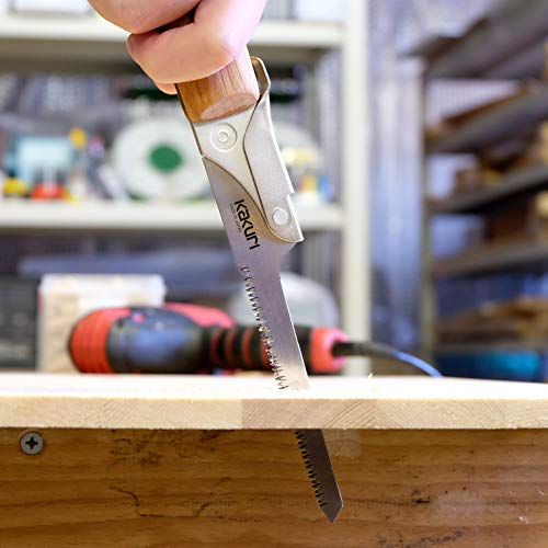 KAKURI Japanese Saw Set of 4 Saws, Standard Woodworking Japanese Hand Saw Kit (Universal 10-1/2", Semi Fine 10", Rough Cut 8-1/4", Keyhole 4") Oil KAKURI