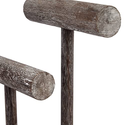 Bright Creations Rustic-Style 2-Tier Jewelry Organizer Stand, Wooden T-Bar Necklace Rack and Bracelet Holder Display for Selling, Bangle, Watch Bright Creations