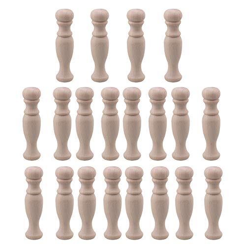 RDEXP 7.2x1.8cm Beech Unpainted Unfinished Wood Craft Spindles for Home Restaurant Decor Repair Decoration Set of 20 RDEXP