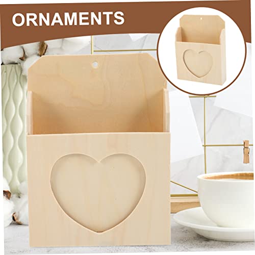 Operitacx 2pcs Love Envelope Box Kids Play Mailbox Unfinished Thank You Cards Holder Wall Magazine Holder Pencil Cup Pot Wall Mounted Mail Holder Operitacx