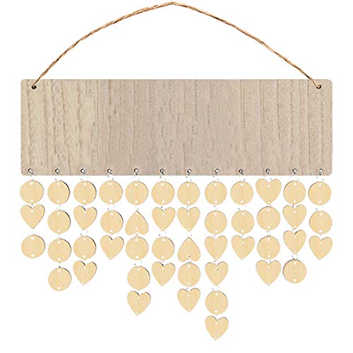 Samanter Blank Birthday Board Wall Hanging Famliy Birthday Reminder Board Wooden Calendar DIY Unfinished Wood Slices Decoration Samanter