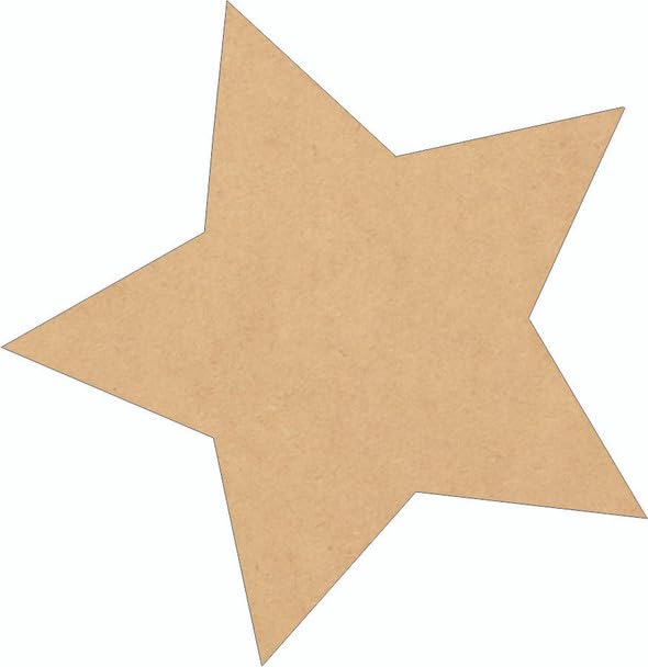 Wooden Star 8" Cutout, Unfinished Paintable MDF 1/8" DIY Basic Shape NEXTCraft