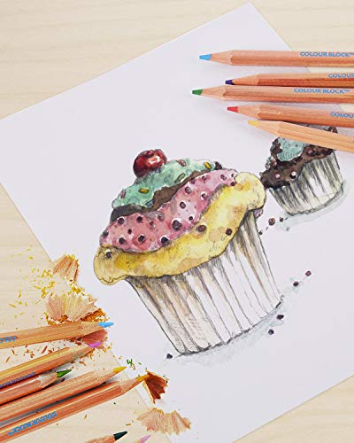 COLOUR BLOCK Watercolor Pencil Set 24PC with Premium Cedar Handle I Ideal pencil kit for Drawing, Sketching, Coloring and Painting COLOUR BLOCK