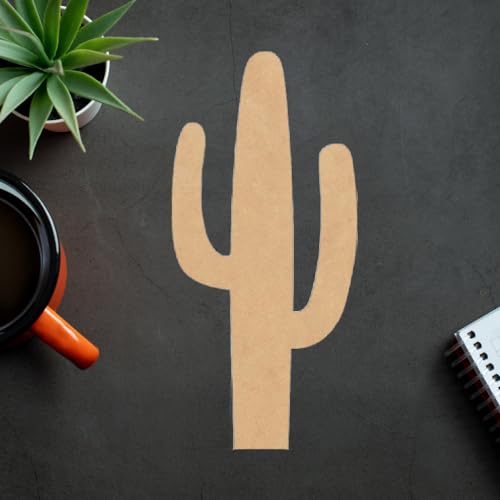 Blank Cactus Wooden 5 Inch Cutout, Unfinished Wood Western Cacti Craft Shape, Paintable MDF NEXTCraft