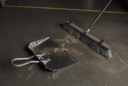 Performance Tool W30 17-Inch Aluminum Metal Dustpan with Wide Design and Double-Riveted Steel Handle for Heavy Duty Cleanups Performance Tool