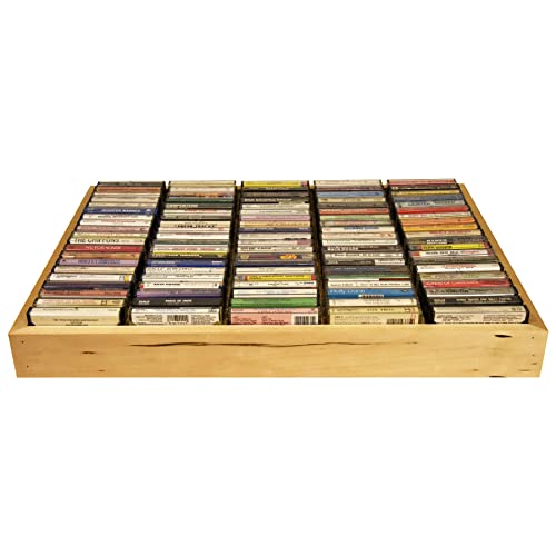 Kingdom LW100 5 x 20 100 Capacity Cassette Rack or Stamp Pad Rack Unfinished Wood for Easy Sorting and Organizing of Cassette Tapes, Stamp Pads, Kingdom