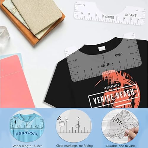 YOUlDIANZI Sublimation Shirts Tool Kits - 4 T Shirt rulers, 3Pack Teflon Sheet for Heat Press 16 x 20in - 3 Rolls Heat Resistant Tape,1 Tape YOUlDIANZI