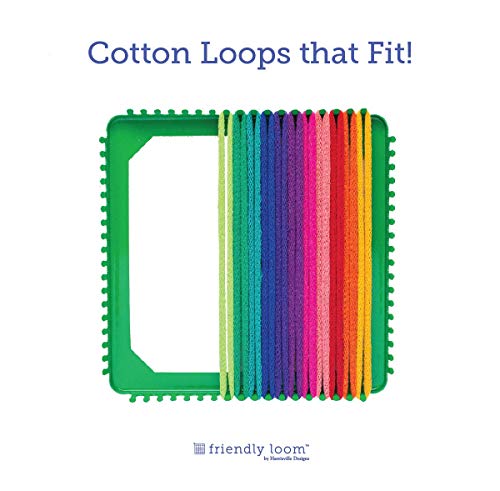 Friendly Loom Potholder 7" Traditional Size Green Potholder Deluxe Loom Kit with Rainbow Color Cotton Loops Make 6 Potholders, Weaving Crafts for Harrisville Designs