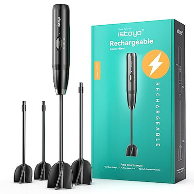 ISTOYO Rechargeable Resin Mixer, Epoxy Mixer for Saving Your Wrist, Epoxy Resin Mixer, Resin Stirrer for Resin Molds, Resin Supplies, Resin, Silicone