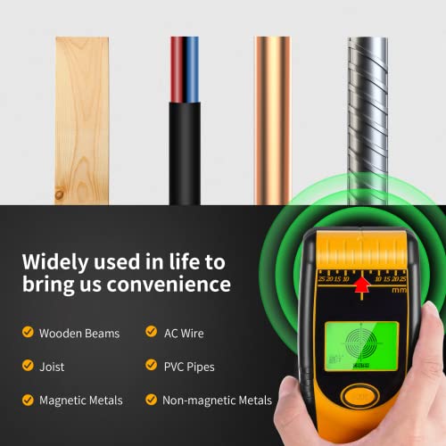 Stud Finder Wall Scanner Sensor - New 7 in 1 Electronic Wall Wood Metal Studfinder Edge Center Beam Sensor Detector with LCD Display & Audio Alarm AC Levligle