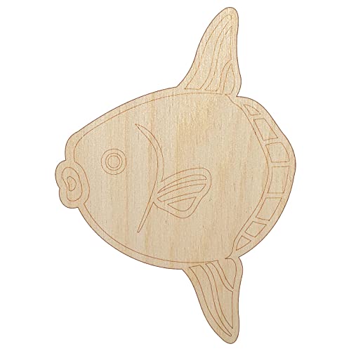Mola Mola Ocean Sunfish Unfinished Wood Shape Piece Cutout for DIY Craft Projects - 1/8 Inch Thick - 4.70 Inch Size Sniggle Sloth