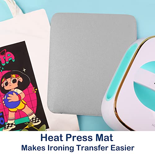 HTVRONT Heat Press Mat for Cricut: Heat Press Pad 8"x10" for Craft Vinyl Ironing Insulation Transfer, Double Sides Applicable Heat Mat for Heat Press HTVRONT
