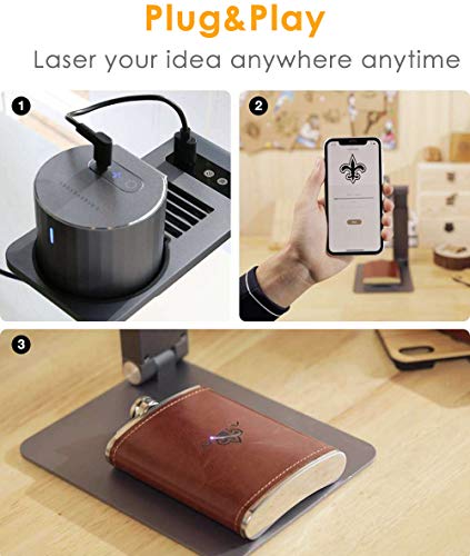 LaserPecker 1 Pro (Suit) Laser Engraving Machine, Laser Engraver Mini 405nm Wavelength Laser Etcher, 0.15mm High Precision Engraver for Felt Leather LaserPecker