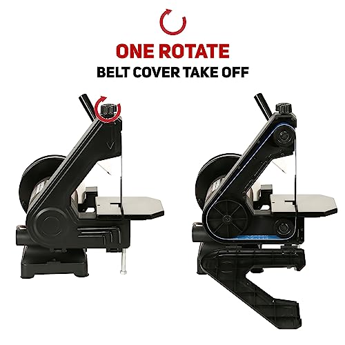 Bucktool Low Speed Bench Belt Grinder Combo, 2.1A 1x30 inch Belt & 6 inch Grinder, 1/3 HP Low Speed Bench Belt Disc Sander Combo for Knife Making, Bucktool