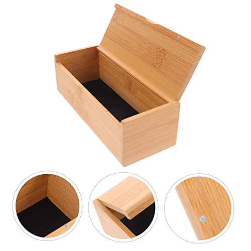 EXCEART Box Bamboo Jewelry Storage Case Jewelry Treasure Organizer Glasses Organizer Jewelry Organizer Keepsakes Storage Case Containers with Lids EXCEART