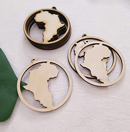 30PCS DIY Wood Earring Blanks, Africa Hoop Shape Unfinished Laser Cut Wood Jewelry for Earrings Jewelry Making (2.5") MEYA