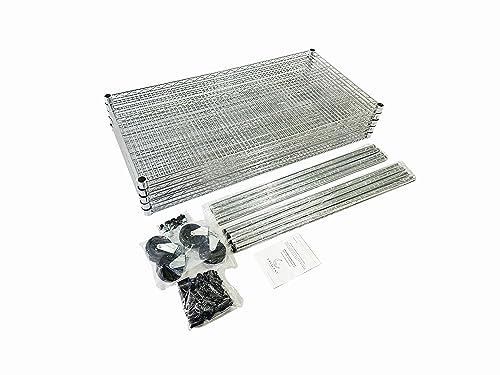 48 x 24 x 76, 4000 LBS, Commercial Metal Shelves for Storage with Wheels for Garage Shelving, 5 Tier Wire Shelving Rack for Kitchen Storage, Heavy Crescent Housewares