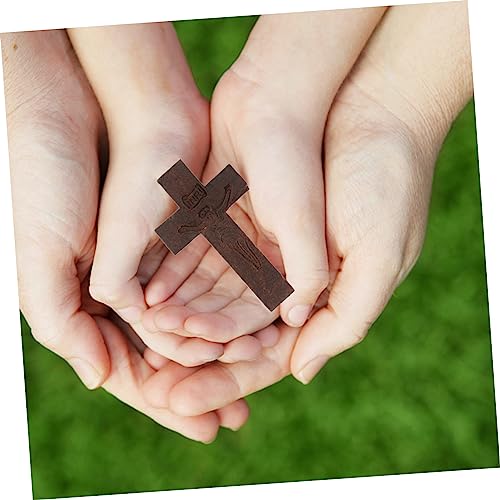 TEHAUX 100pcs Charm Holder for Necklace Locket for Men Necklace Pendant Religion Necklace Unfinished Wood Cross Crosses for Men Church Bible Supplies TEHAUX