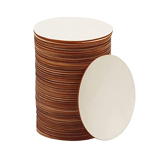WLIANG 50 Pcs 4 Inch Wood Circles for Crafts, Unfinished Blank Wooden Circles Round Disc Cutouts for DIY, Painting, Staining, Christmas, Coasters WLIANG