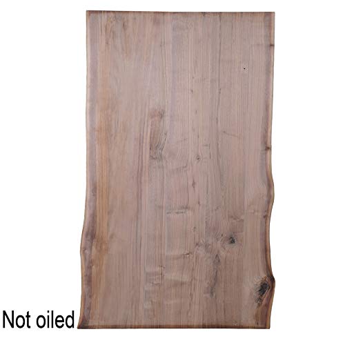 Home Soft Things Living North American Walnut Multi-Plank Unfinished Table, 48" x 28" x 1.5" to 2" with 18" Hairclip Legs Home Soft Things