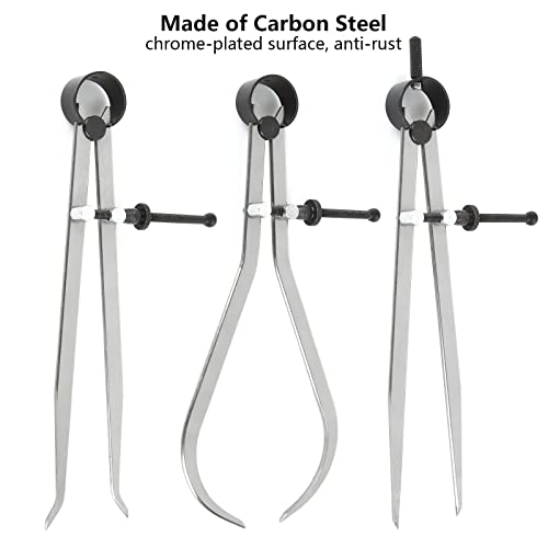 Acrux7 3pcs 8 Inch Long Spring Caliper Set, Carbon Steel Outside Divider Caliper Compass, Calipers Measuring Tool for Wood Turning Lathe Projects Acrux7