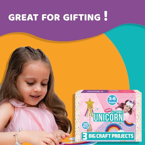 jackinthebox Unicorn Craft kit for 3 to 5 Year olds | 3 Craft Projects | Great Gift for Girls Ages 3,4,5 Years jackinthebox